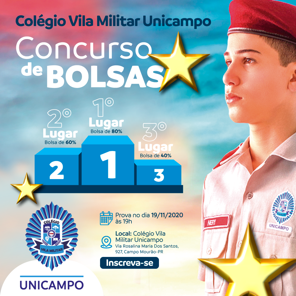 Colégio Vila Militar Unicampo divulga resultado do Concurso de Bolsas de Estudos 