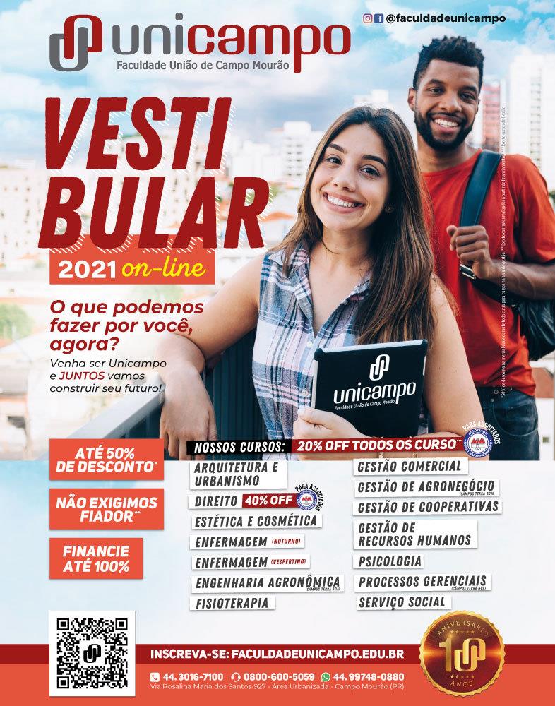 Última semana para o Vestibular 2021 da Faculdade Unicampo