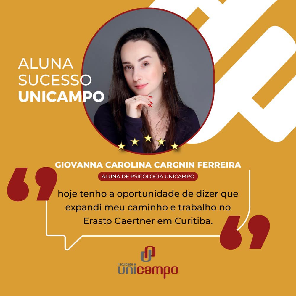 Depoimento da aluna egressa Giovanna Carolina Cargnin