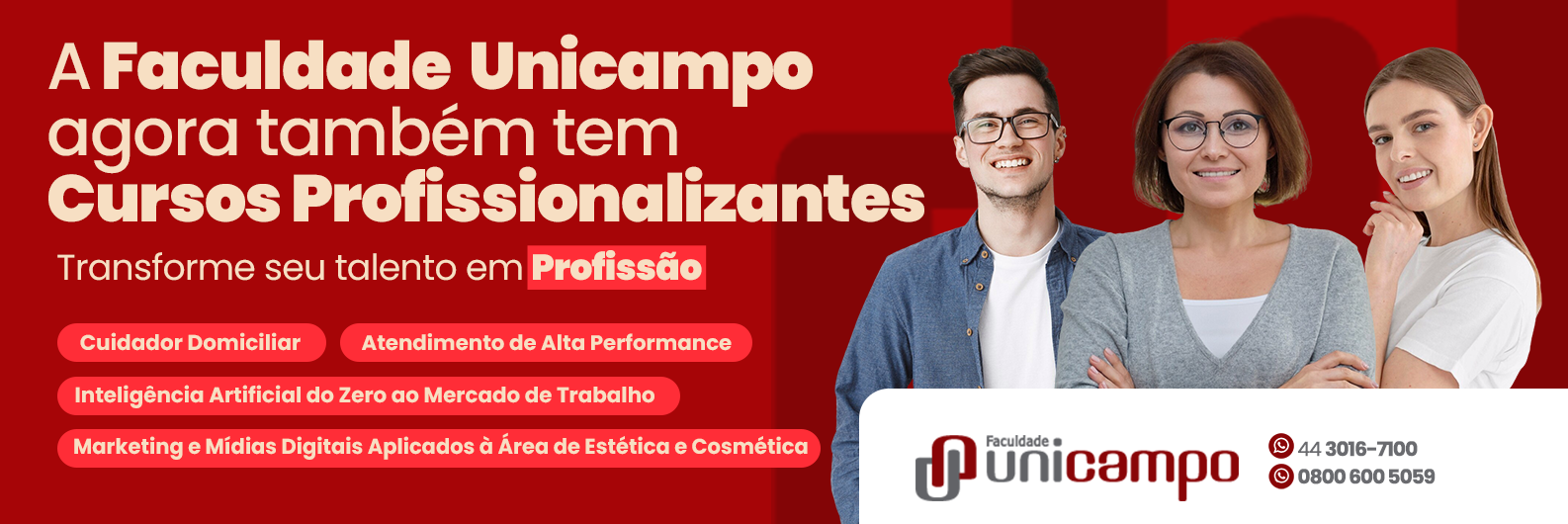 Faculdade Unicampo lança cursos de qualificação profissional