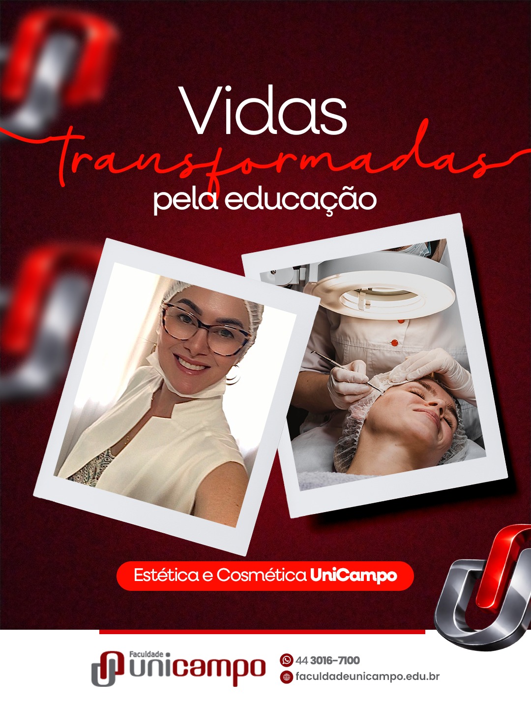 Vidas Transformadas pela Educação: Ex-aluna da UniCampo transforma sonho em carreira de sucesso na área da Estética