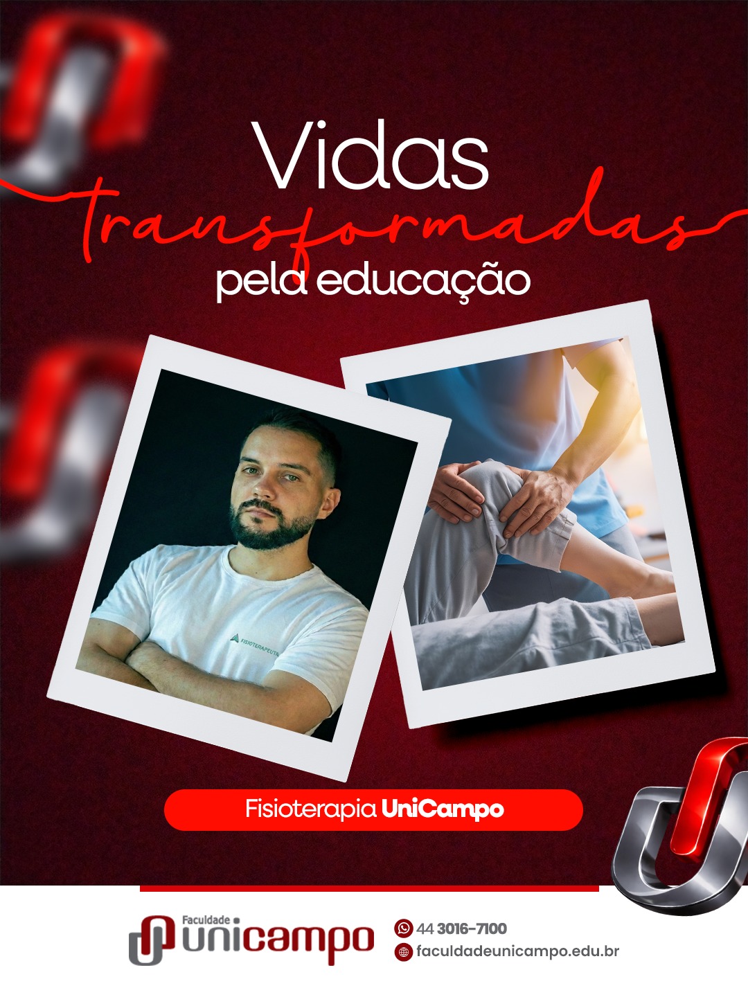 Vidas Transformadas pela Educação:  sonho de clínica própria concretizado por fisioterapeuta egresso da Unicampo