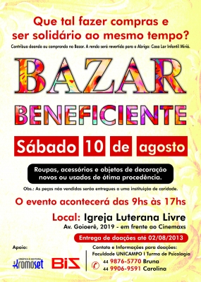 Acadêmicas de Psicologia promovem Bazar Beneficente