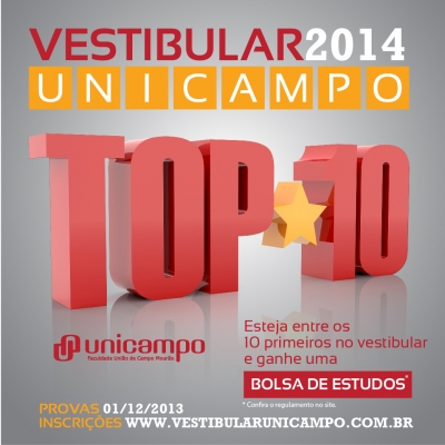 Inscrições para Vestibular 2014 da Faculdade Unicampo encerram-se quinta-feira