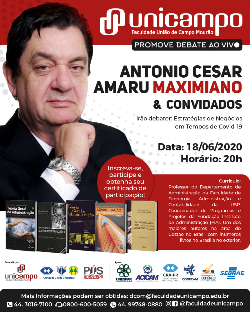 Live - Debate com Antonio Cesar Amaru Maximiano e Convidados