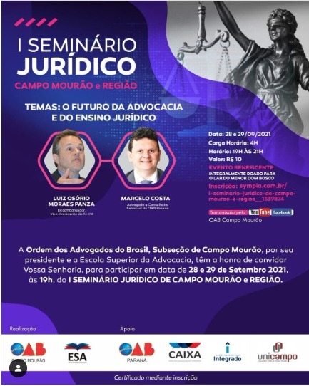 Acadêmicos do Curso de Direito da Faculdade Unicampo participam do  I SEMINÁRIO JURÍDICO CAMPO MOURÃO e REGIÃO