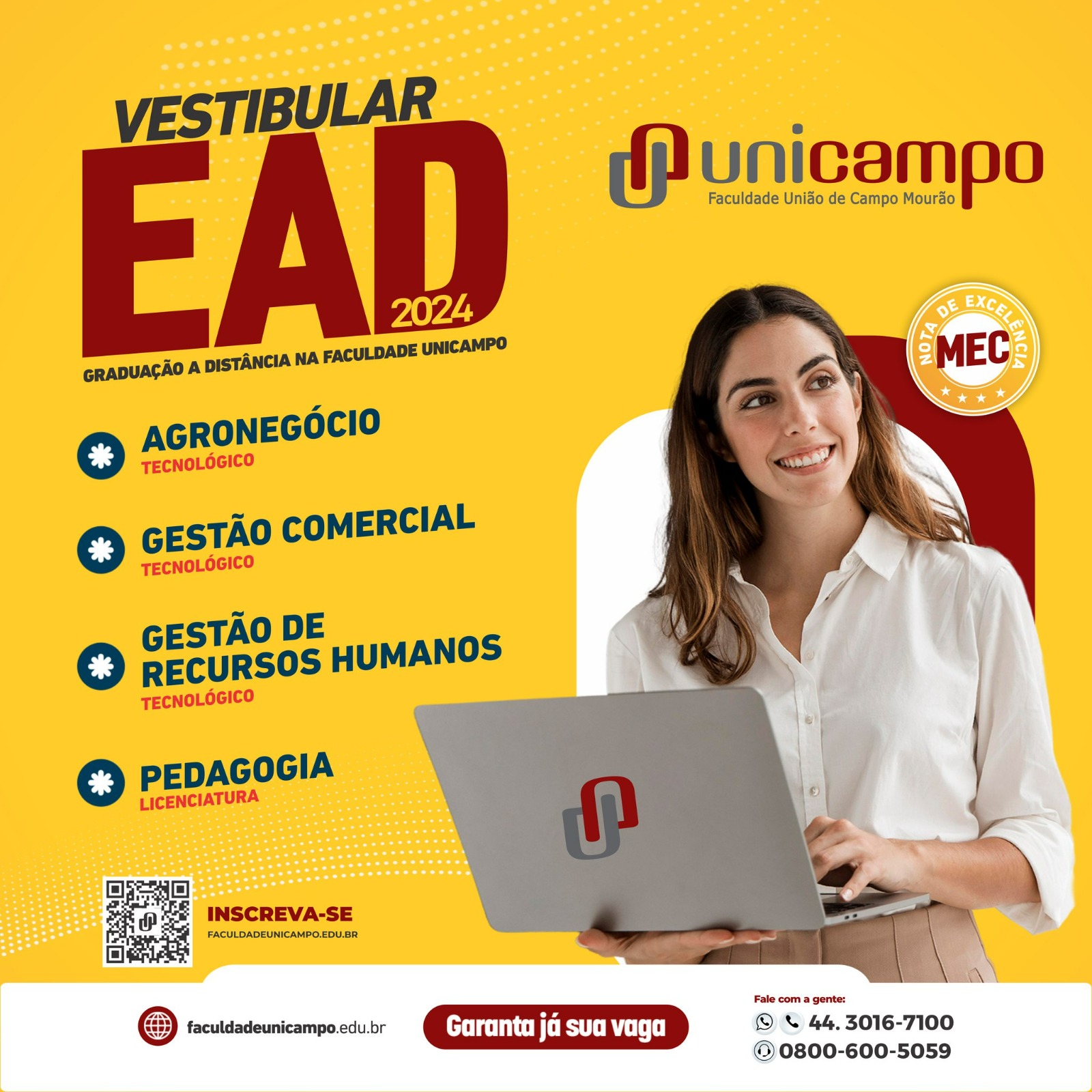 Novidade na Faculdade Unicampo: Novos cursos EAD! 