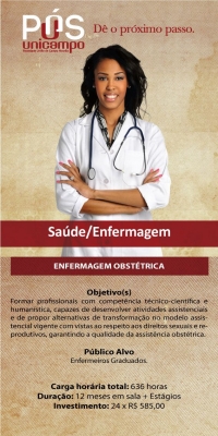Faculdade Unicampo abre inscrições para dois cursos de pós-graduação na área de enfermagem.