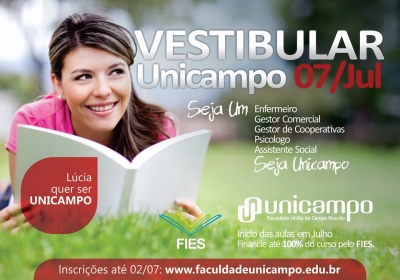 Inscrições para Vestibular 2013 da Faculdade Unicampo encerram-se terça-feira